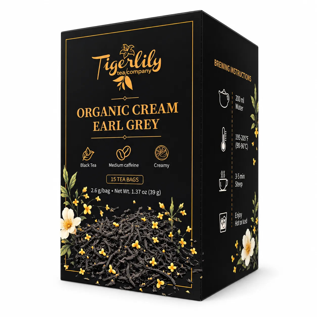 Organic Cream Earl Grey Tea Bags | Tiger Lily Tea – Tiger Lily Tea Co