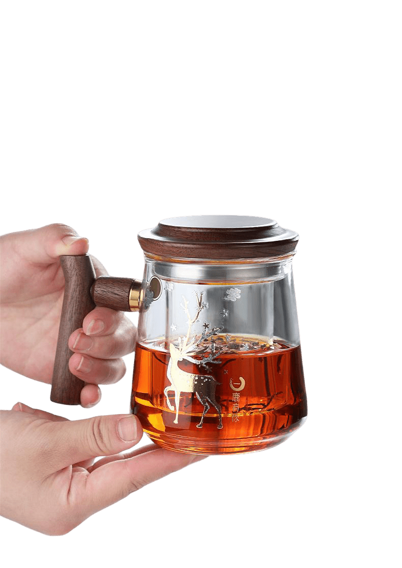 500ml Glass Teapot with Wooden Handle & Infuser – Easy to Clean, Home/Office Use - TeaPot - Tiger Lily Tea Co