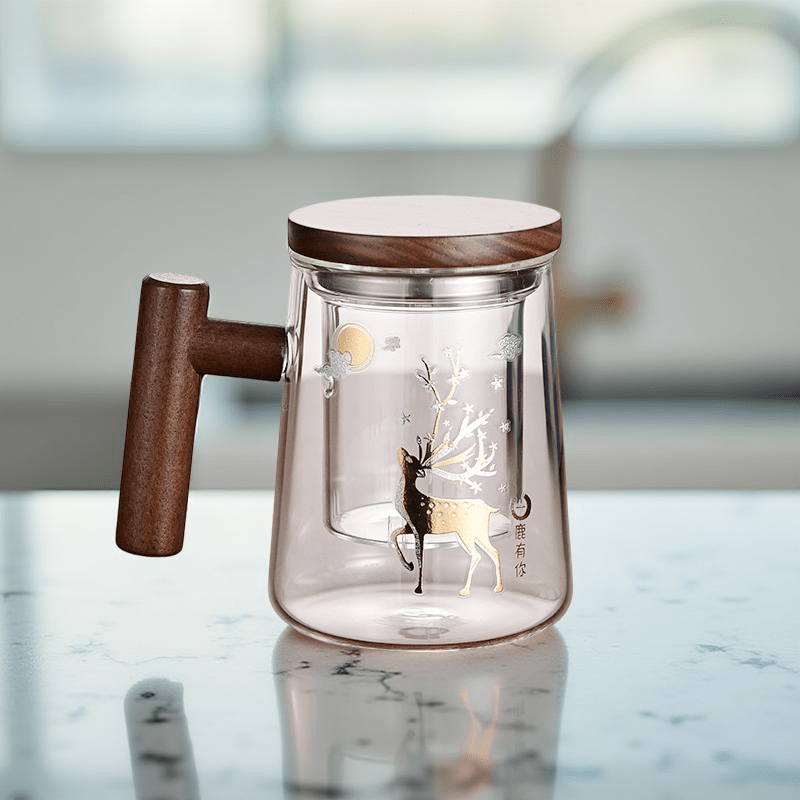 500ml Glass Teapot with Wooden Handle & Infuser – Easy to Clean, Home/Office Use - TeaPot - Tiger Lily Tea Co