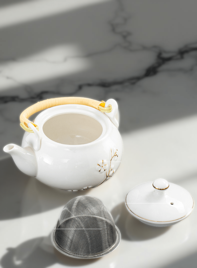 660ml Handmade Kiln - Transformed Ceramic Teapot with filter – Celadon Green or Ivory White - TeaPot - Tiger Lily Tea Co
