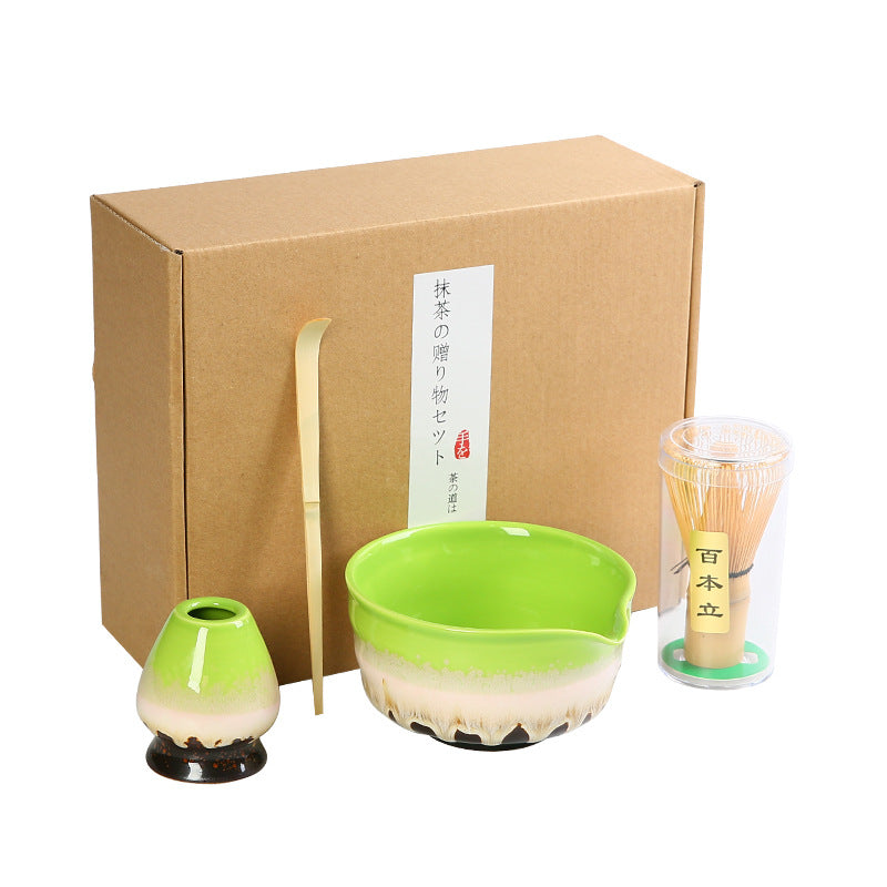 4-Piece Matcha Tea Set – 520ml Chawan Bowl with Whisk, Holder & Scoop