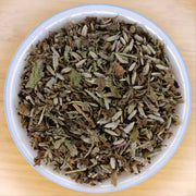Organic Mystic Mellow herbal tea package by Tiger Lily Tea Company
