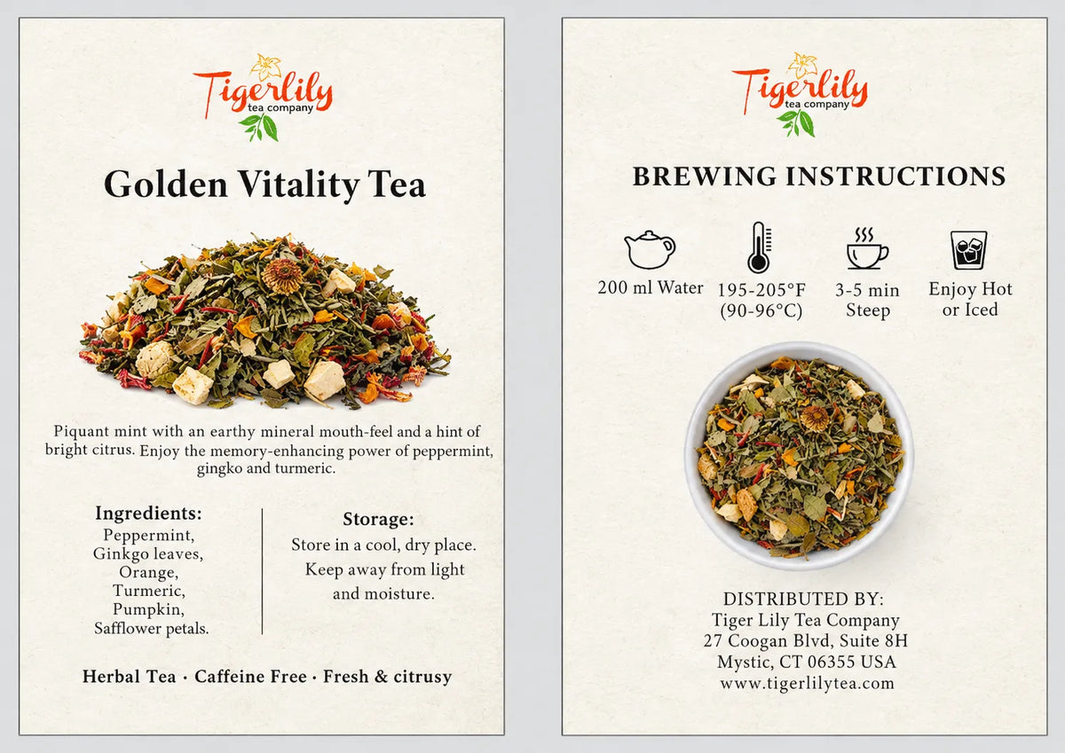Golden Vitality Pyramid Tea Bag