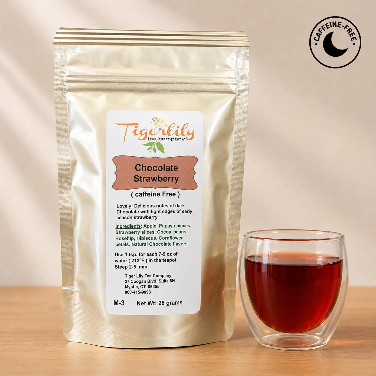 Chocolate strawberry caffeine-free loose herbal tea