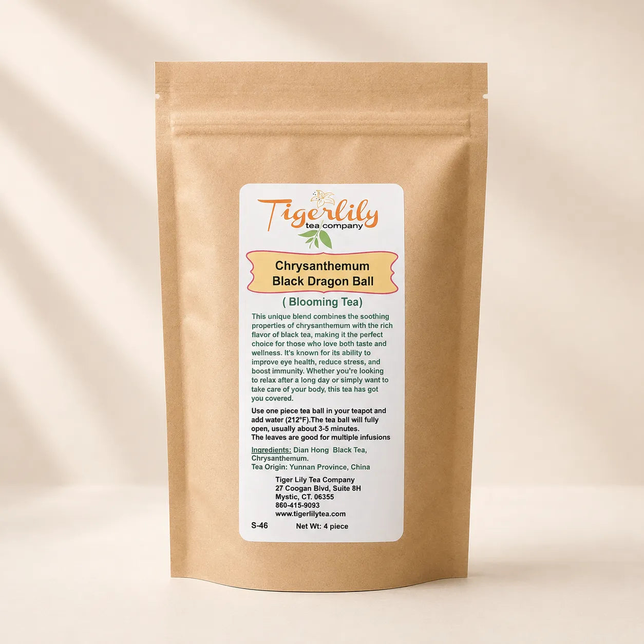 Chrysanthemum black dragon ball blooming tea