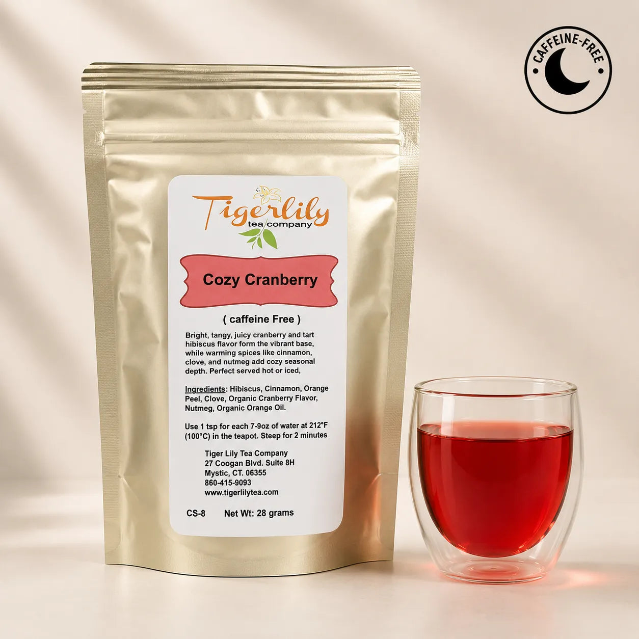 Cozy cranberry caffeine-free loose leaf herbal tea