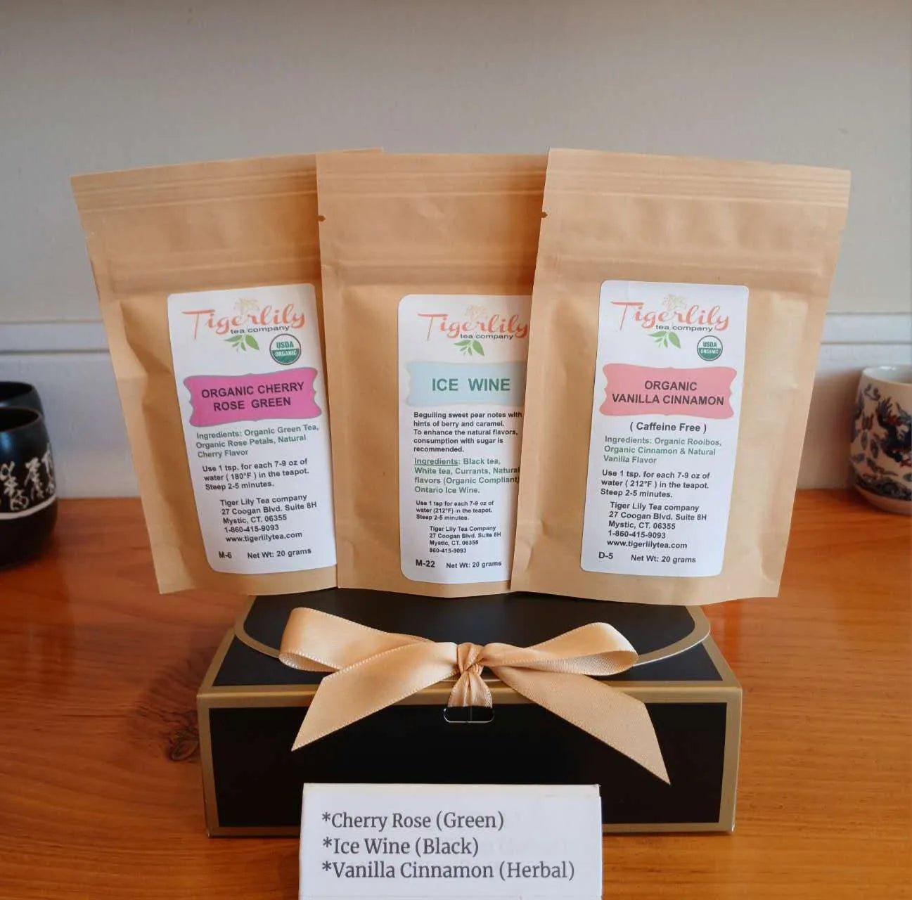 Floral Wine & Cinnamon Tea Box - Tea Gift Box - Tiger Lily Tea Co