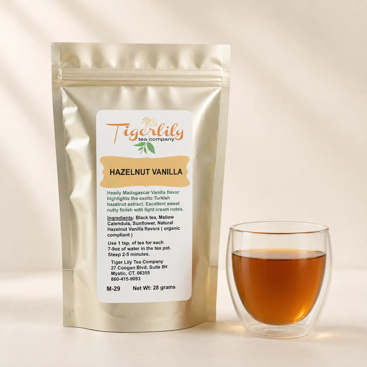 Hazelnut vanilla loose leaf black tea