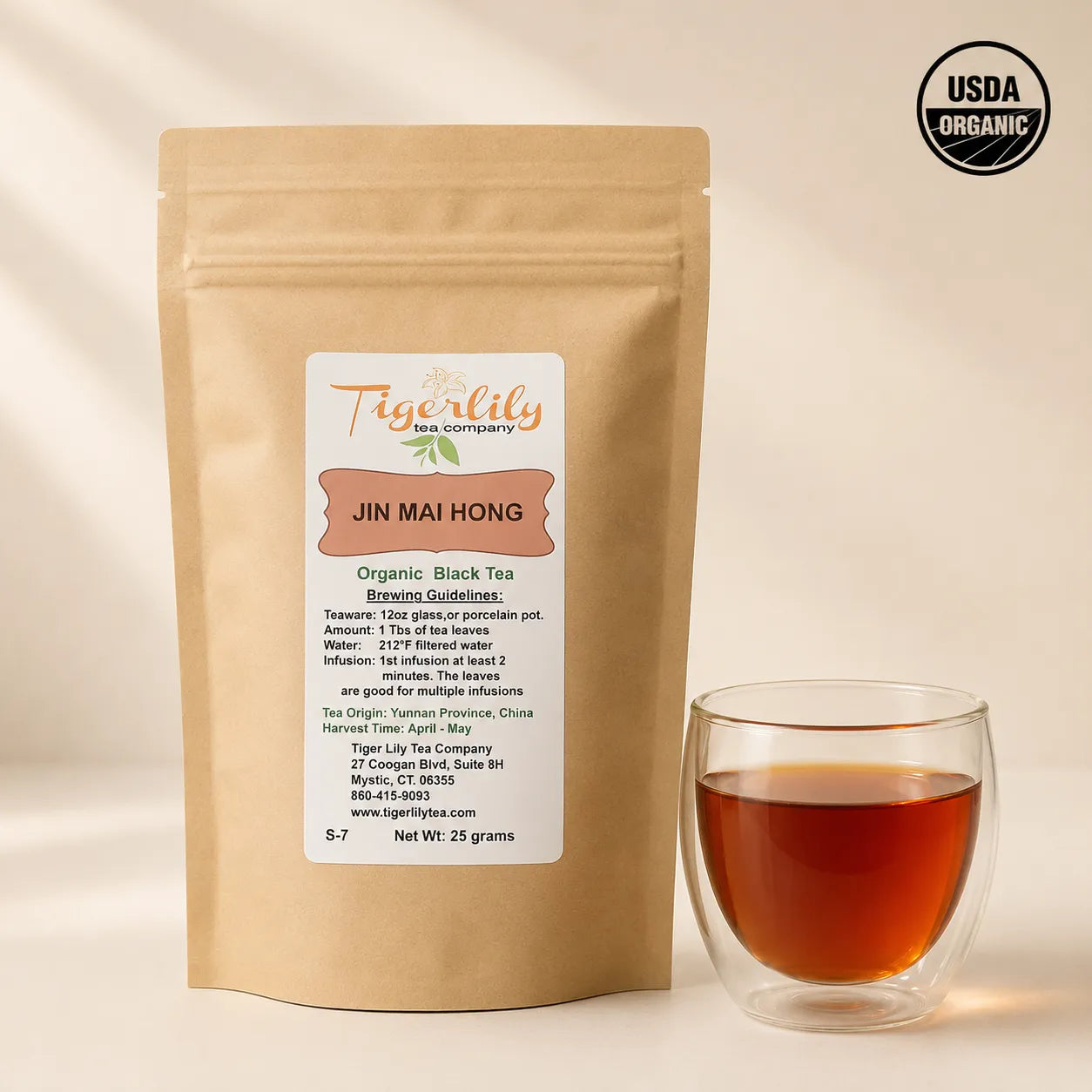 Organic Jin Mai Hong golden tips loose leaf black tea
