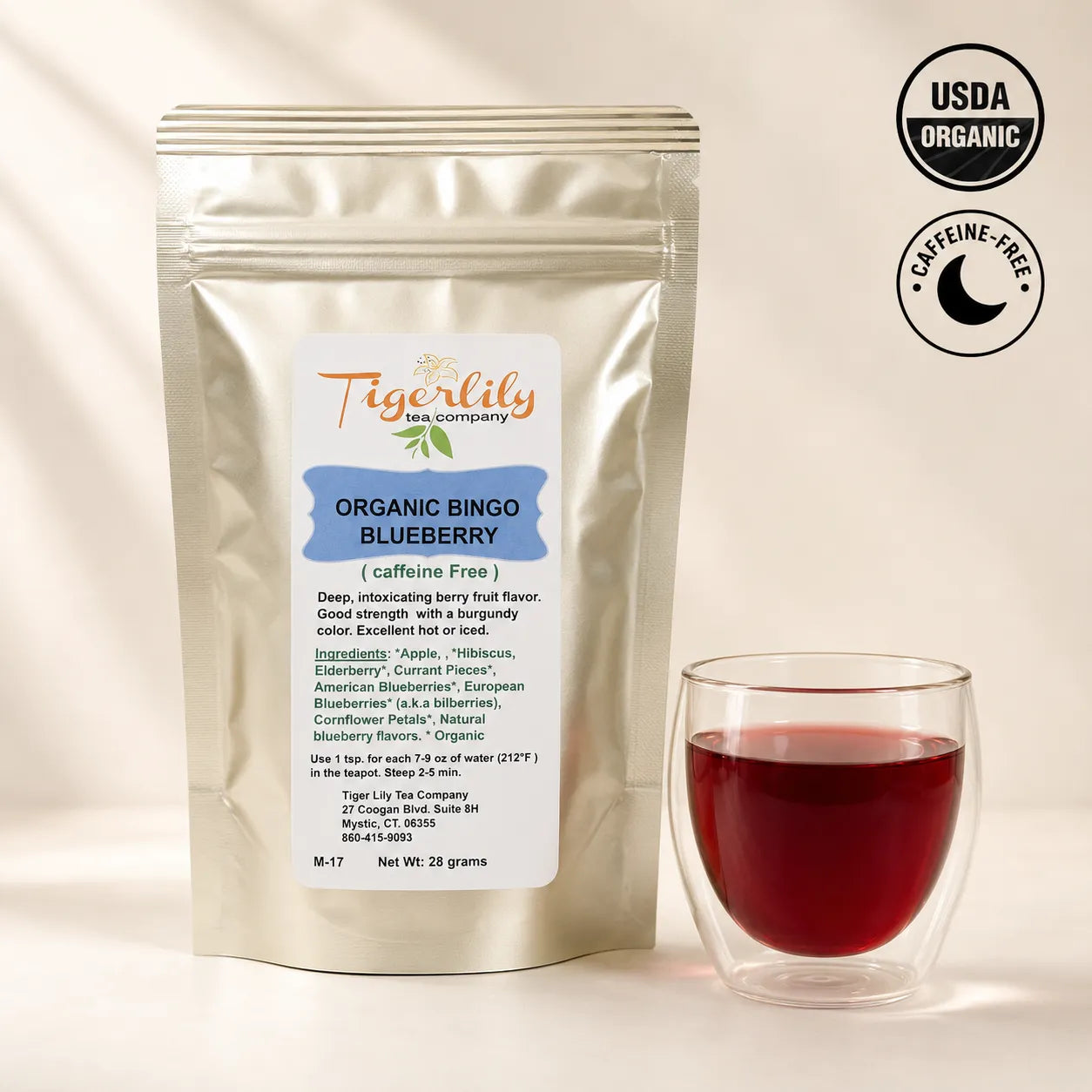 Organic Bingo blueberry caffeine-free loose herbal tea