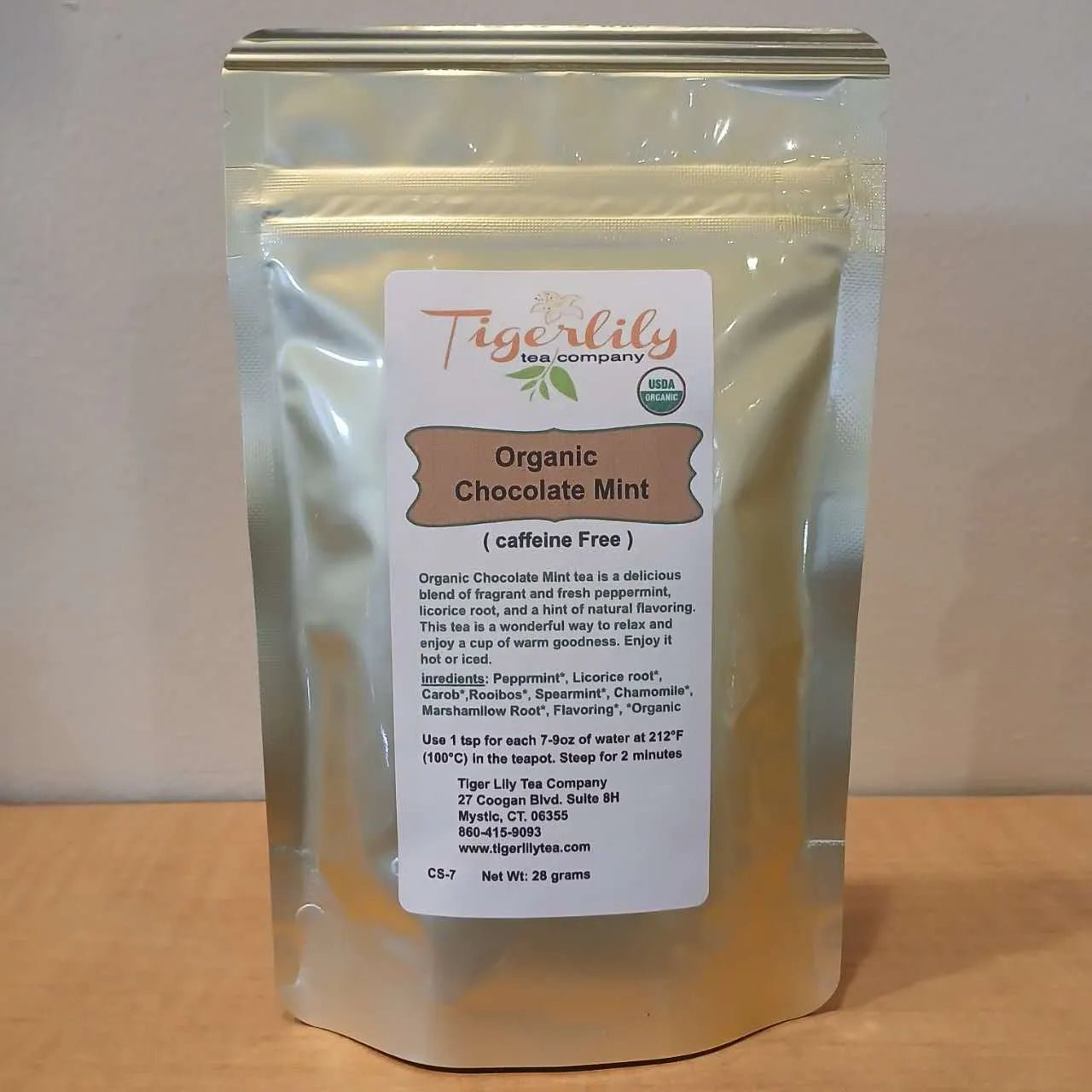 Organic Chocolate Mint Herbal Tea (Caffeine free) - Herbal - Tiger Lily Tea Co