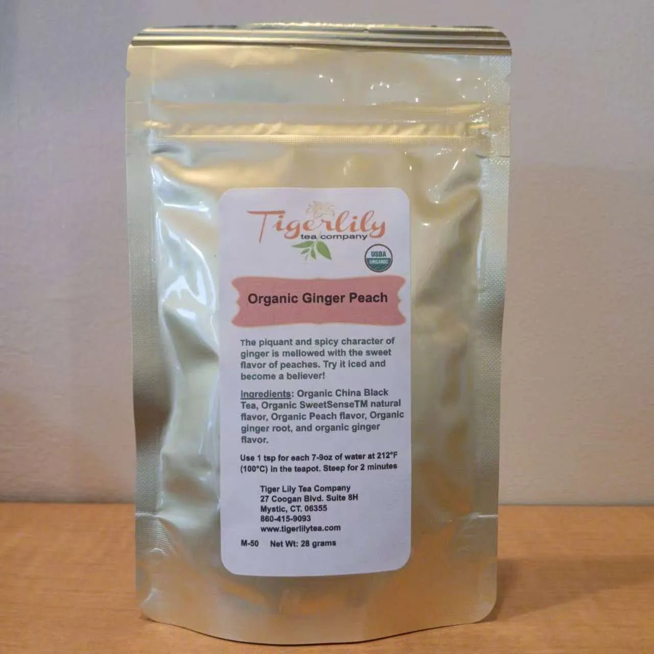Organic Ginger Peach Black Tea - Black Tea-Tiger Lily Tea Co
