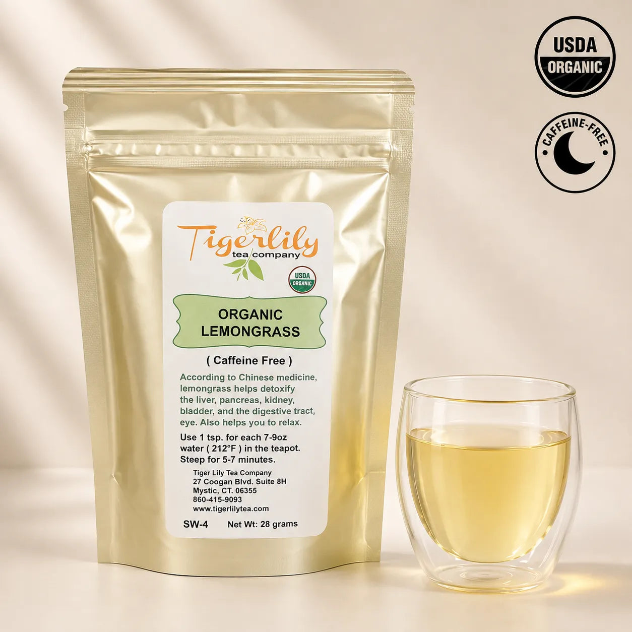Organic lemongrass caffeine-free loose herbal tea