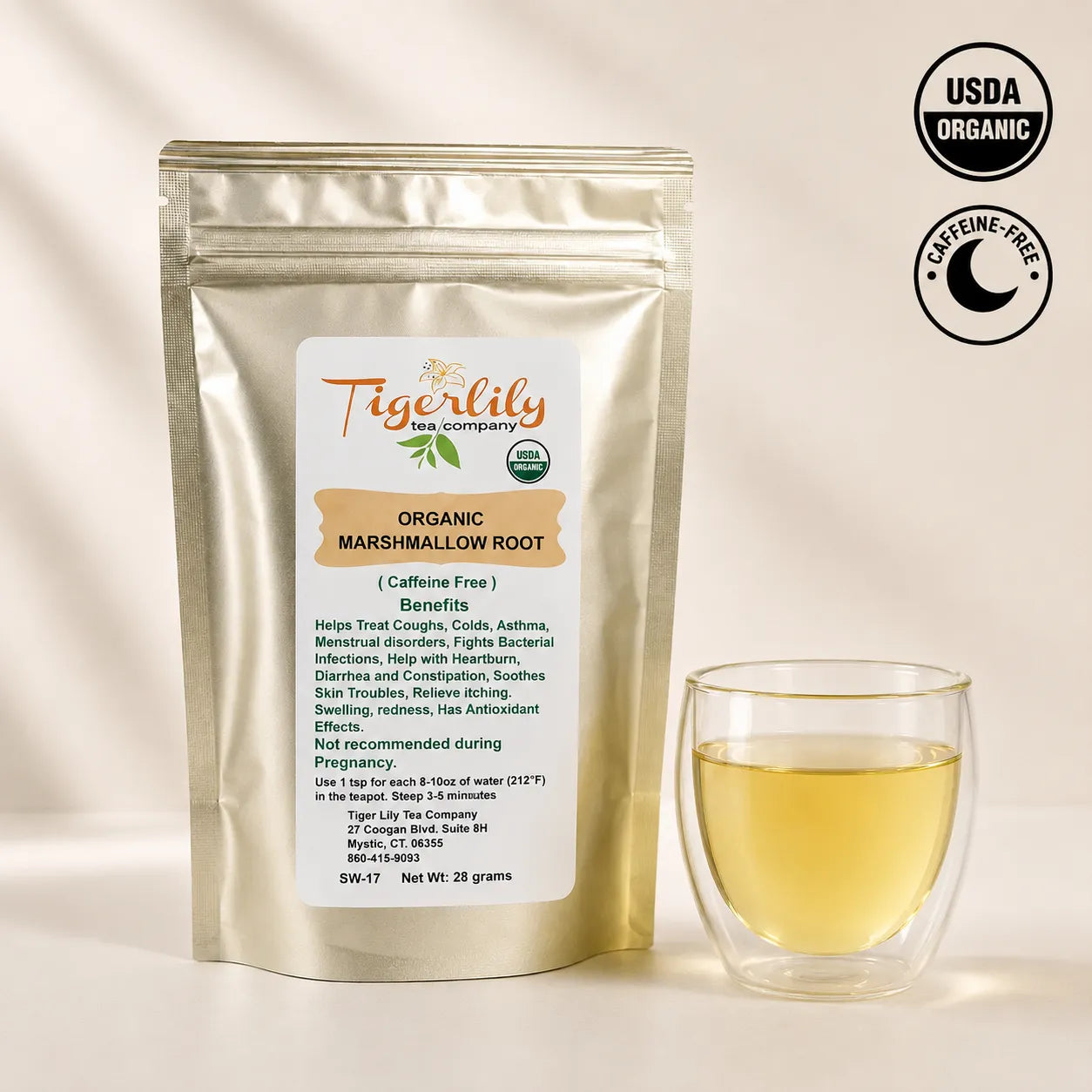 Organic marshmallow root caffeine-free herbal tea