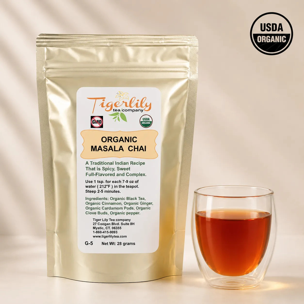 Organic masala chai traditional spiced loose leaf black tea
