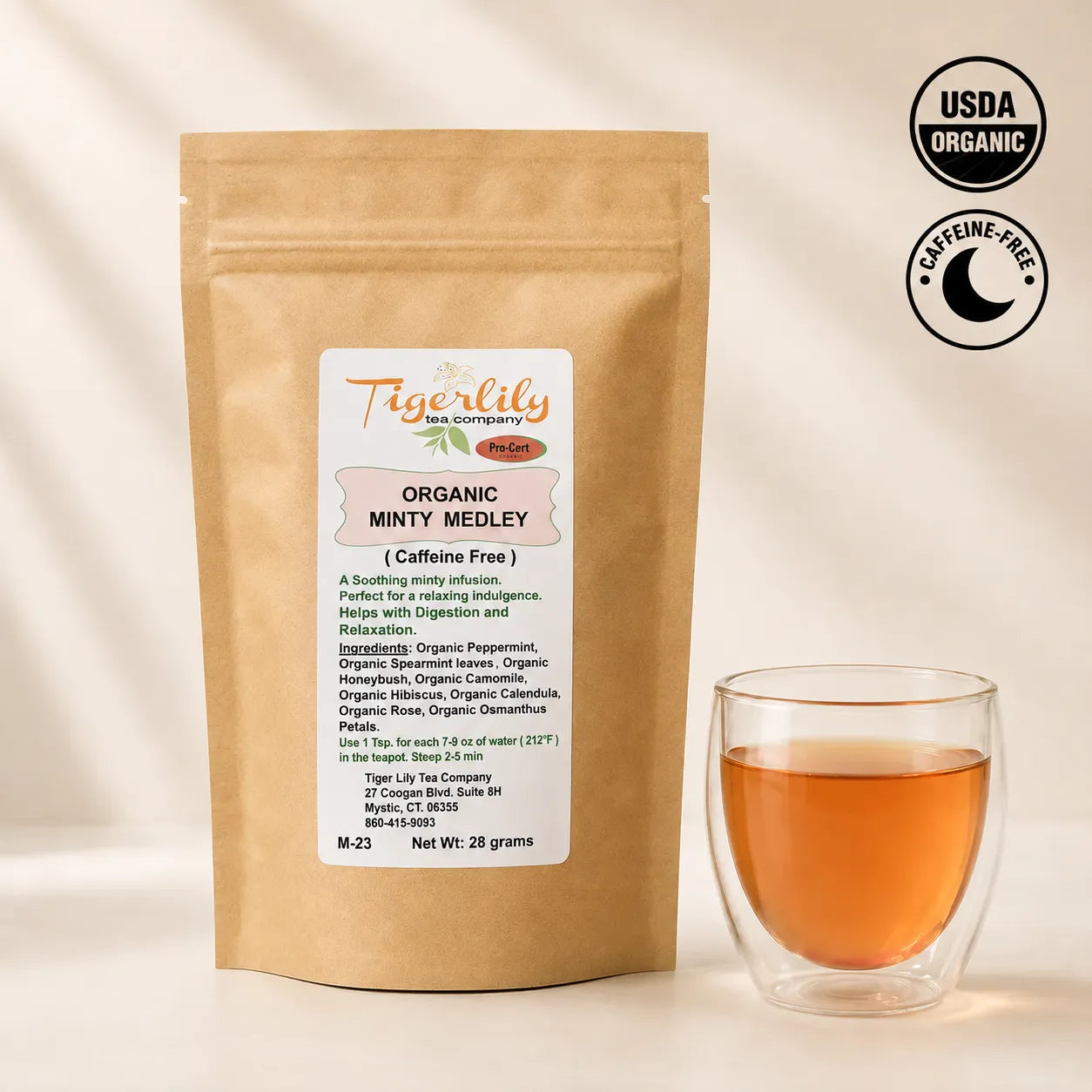 Organic minty medley caffeine-free loose leaf herbal tea