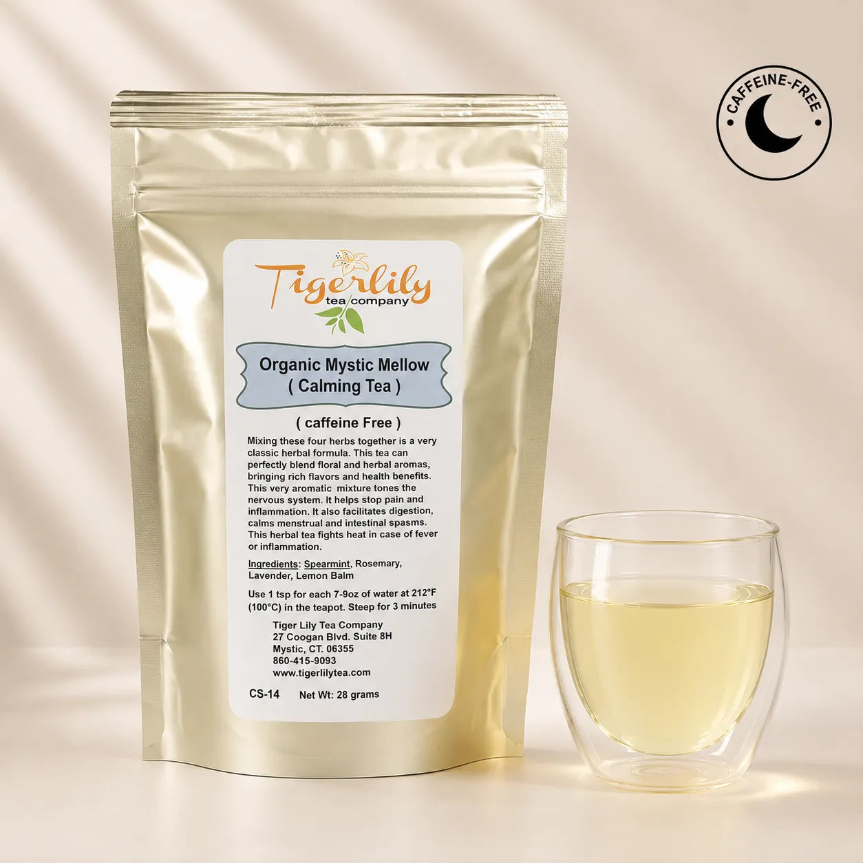 Organic Mystic Mellow caffeine-free loose herbal tea blend