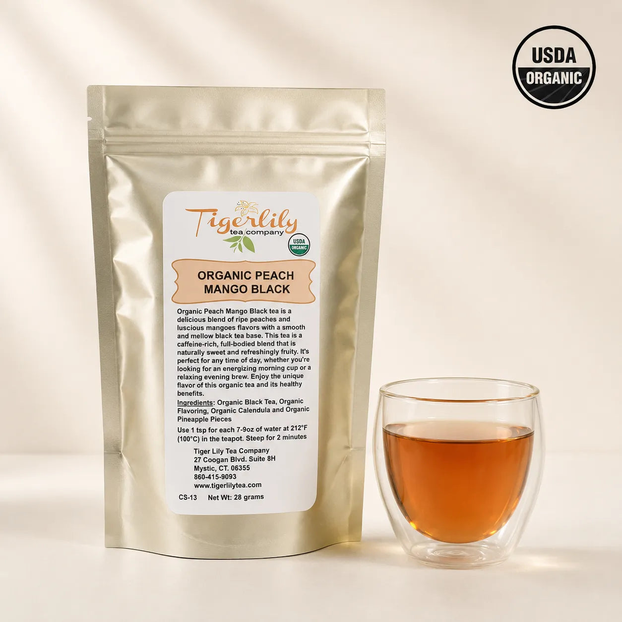 Organic peach mango loose leaf black tea