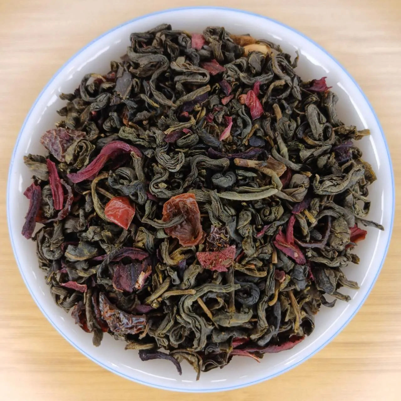 Organic raspberry green tea, loose leaf