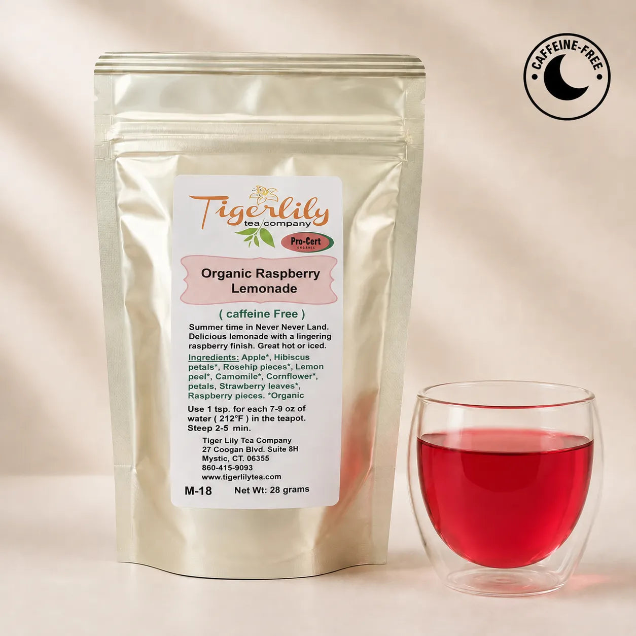 Organic raspberry lemonade caffeine-free loose herbal tea