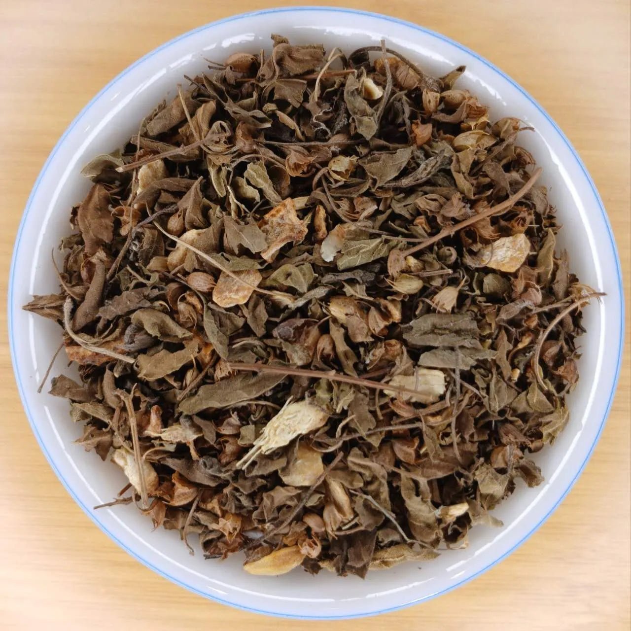 Organic tulsi ginger caffeine-free herbal tea, loose leaf
