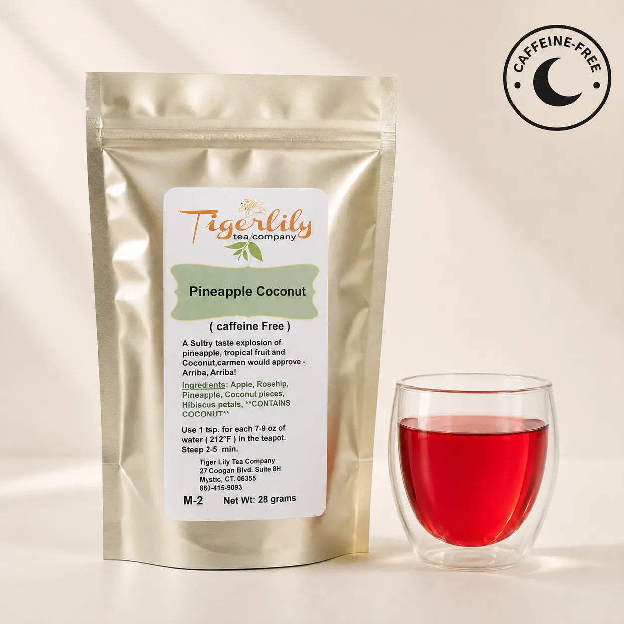 Pineapple coconut tropical caffeine-free herbal tea